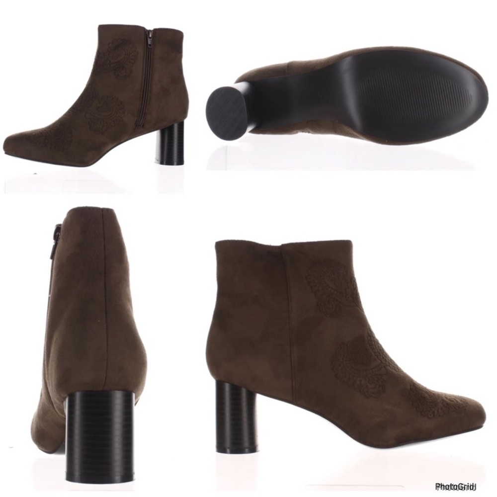Aomo Love size 10 brown suede heeled bootie ankle boots NEW